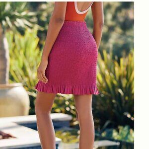 Anthropologie Smocked Mini Skirt